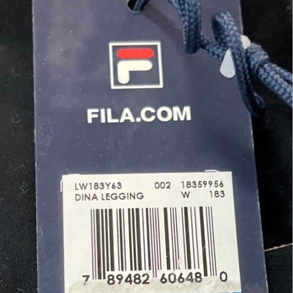 Fila Dina Black & Pink Logo Pull On Womens Leggings Sz XL - New - Picture 5 of 7